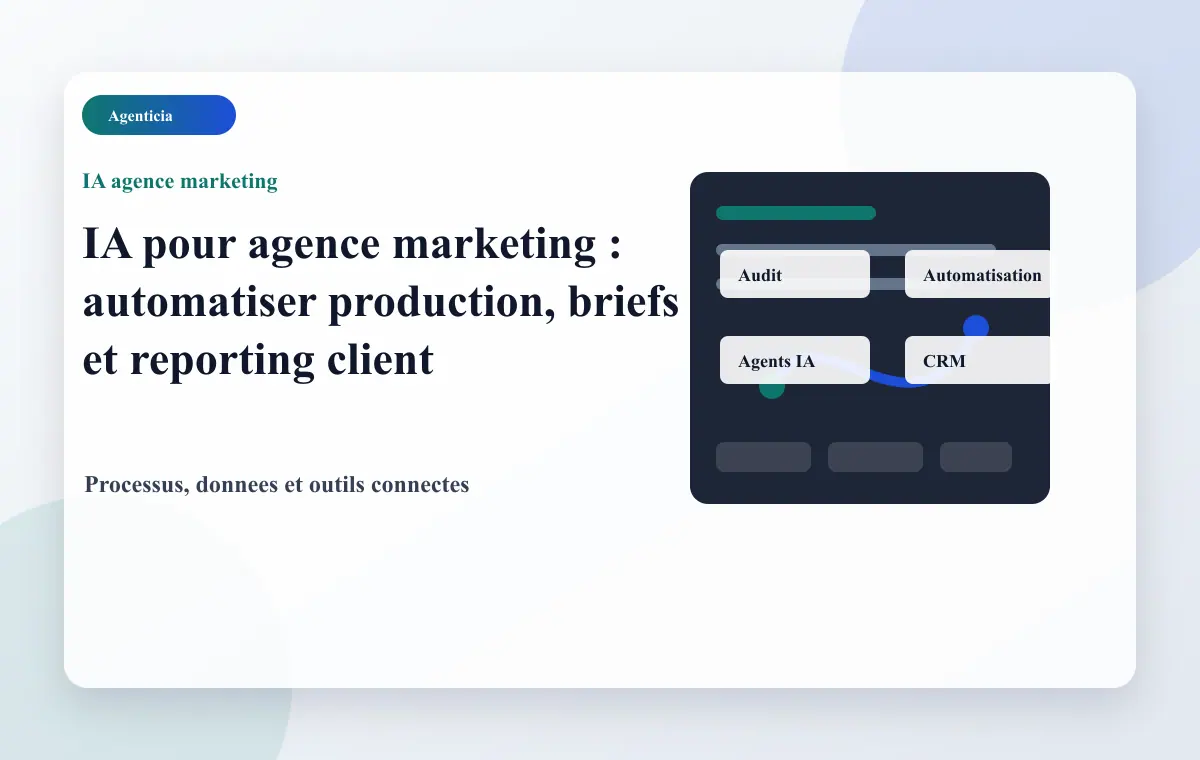 IA agence marketing pour automatiser briefs production contenus et reporting