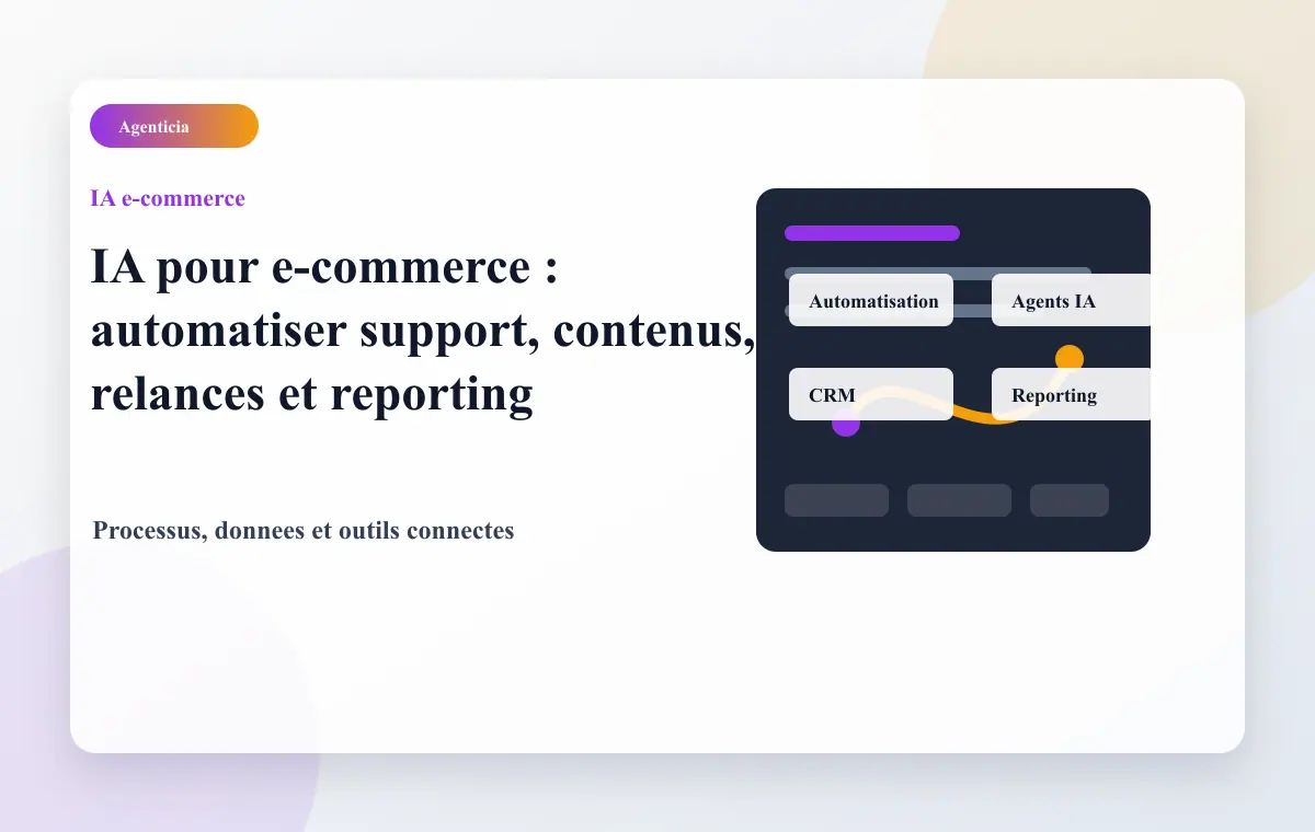 IA e-commerce pour support client fiches produits relances et reporting
