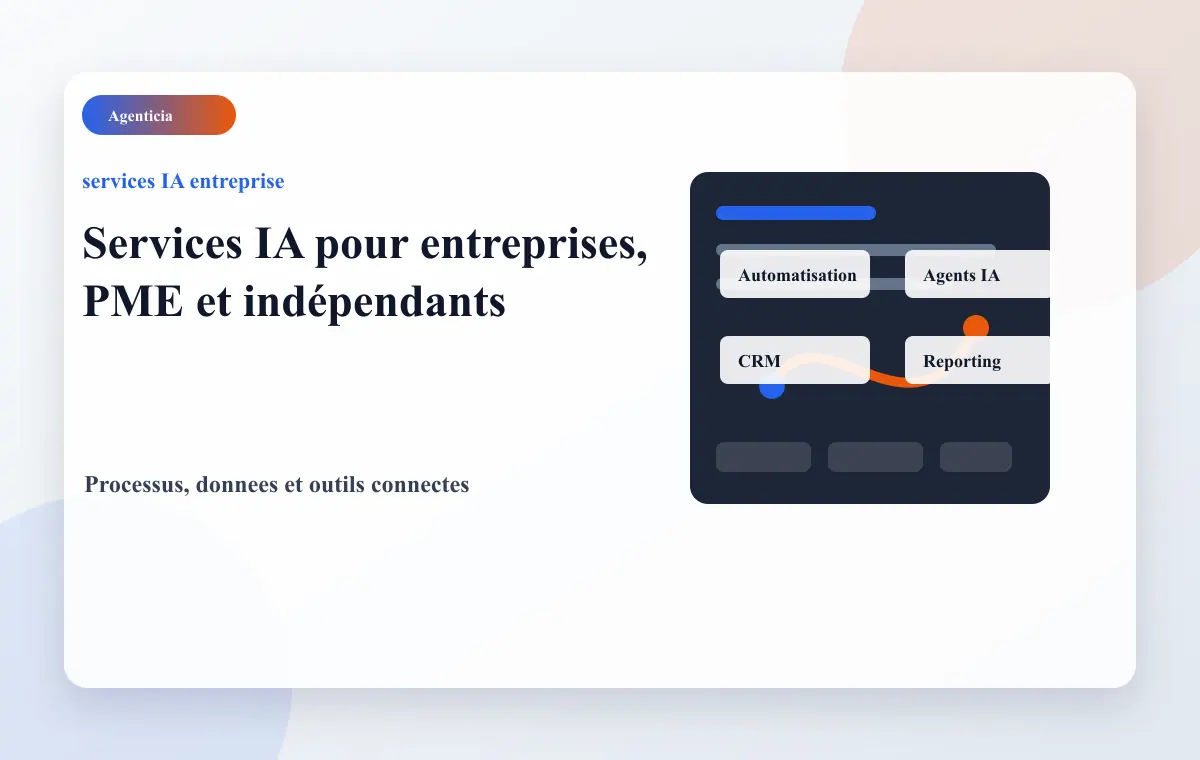 Services IA pour entreprises avec automatisation agents IA et chatbots